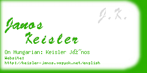 janos keisler business card